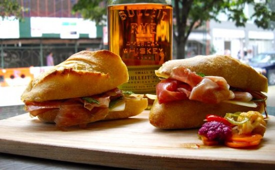 Alcohol Sandwiches Served At New York Panini Sandwich Shop