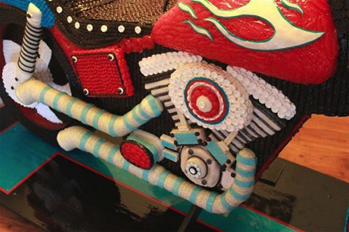 Life Size Motorcycle Sculpture Made From Candy 1