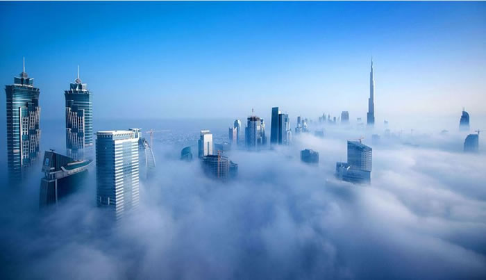 Dubai Hotels From Elevated City In The Clouds View (3)