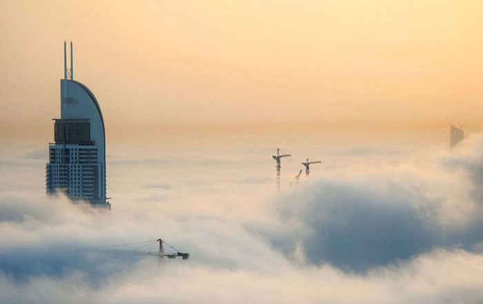 Dubai Hotels From Elevated City In The Clouds View (5)