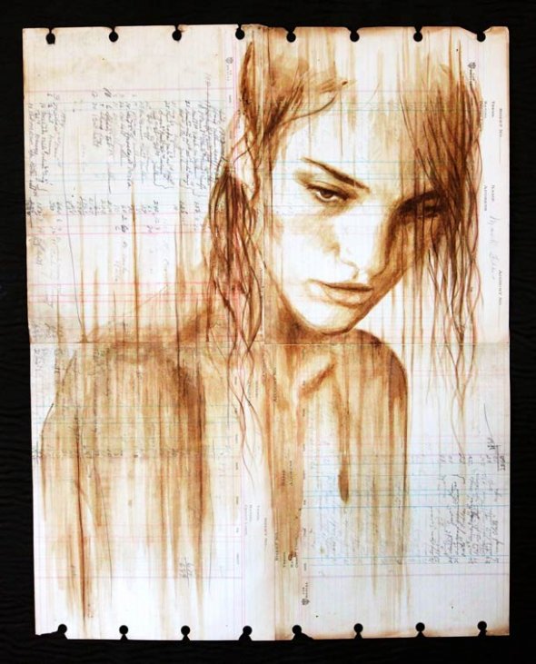 Portrait Printing Using Coffee And 100 Year Old Paper (3)