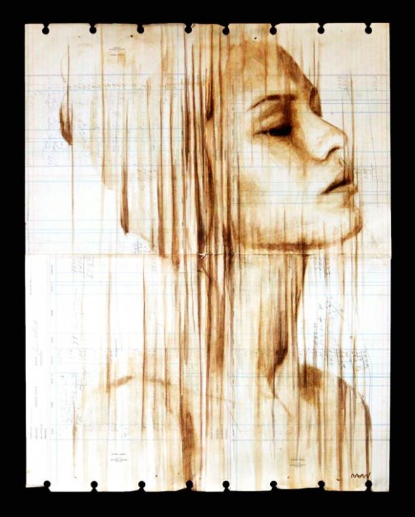 Portrait Printing Using Coffee And 100 Year Old Paper (4)