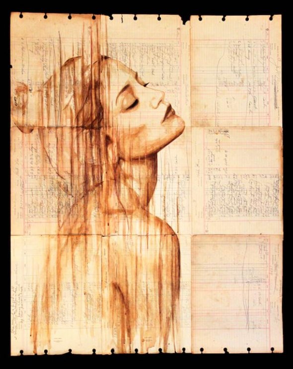 Portrait Printing Using Coffee And 100 Year Old Paper (9)