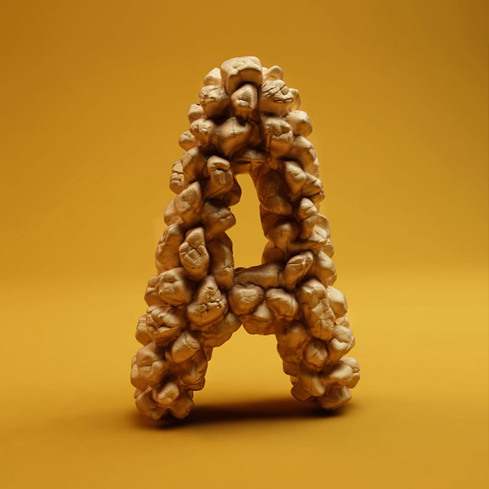 a - Amazing 3D Alphabet Art Sculptures By FOREAL