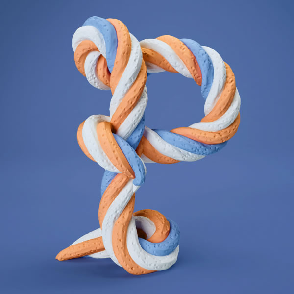 p - Amazing 3D Alphabet Art Sculptures By FOREAL