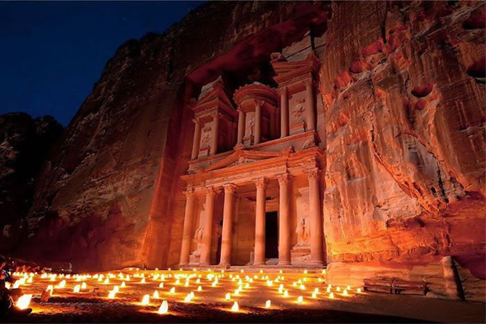 17 Places To Travel Before You Die - Petra by night, Jordan