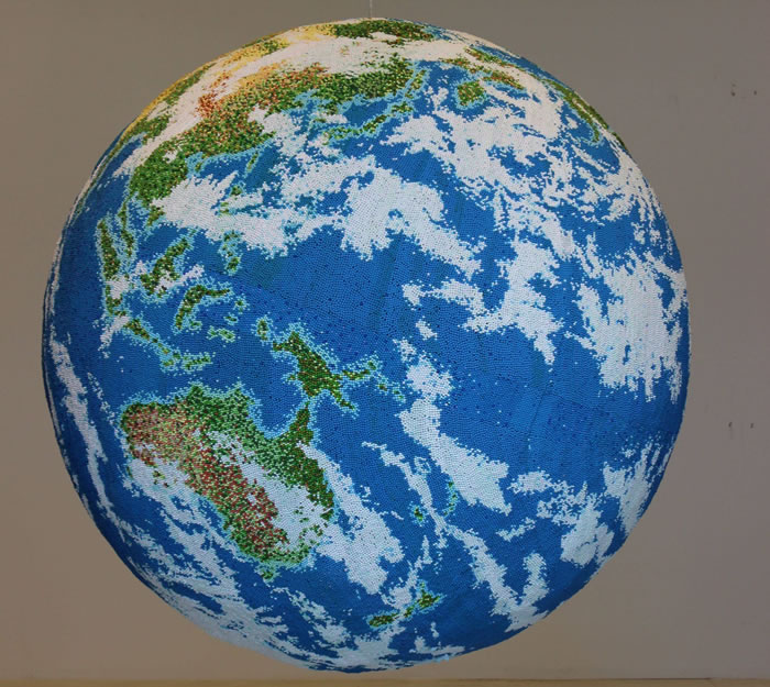 Guy Builds World Globe Using Handed Painted Matchsticks 1
