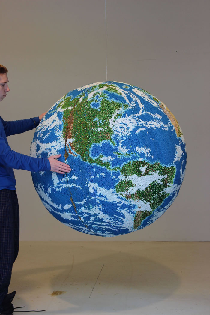 Guy Builds World Globe Using Handed Painted Matchsticks 2