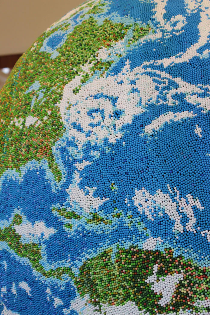 Guy Builds World Globe Using Handed Painted Matchsticks 3